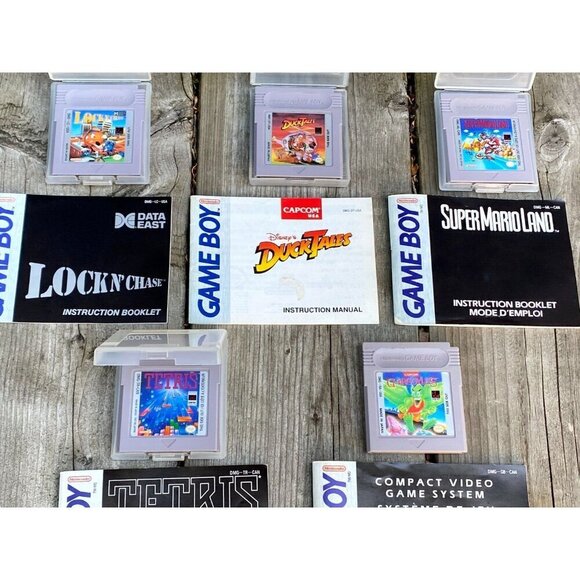 Original Nintendo Game Boy Console Bundle Lot W/ 5 Games, Vintage Case & Manuals - Picture 3 of 7